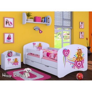 Dětská postel Happy Babies Duo Bílá s přistýlkou 67 180x90