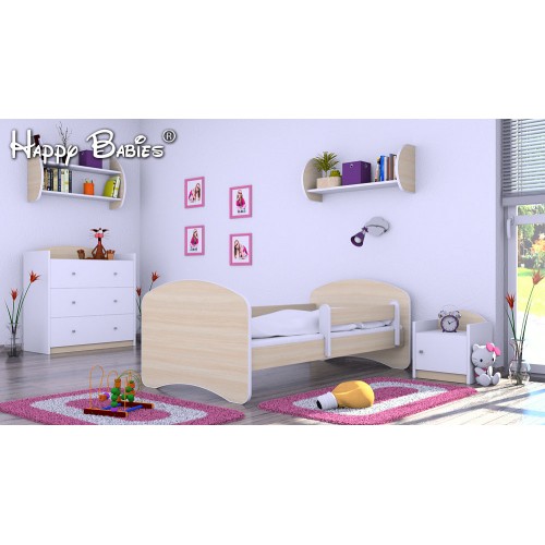 Dětská postel Happy Babies se zábranou Mléčná 160x80