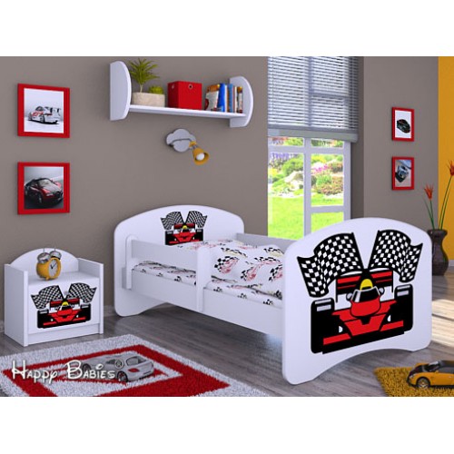 Dětská postel Happy Babies se zábranou Bílá Formule 160x80