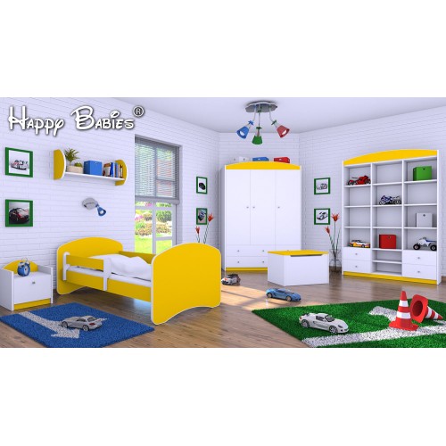 Dětská postel Happy Babies se zábranou Žlutá 160x80