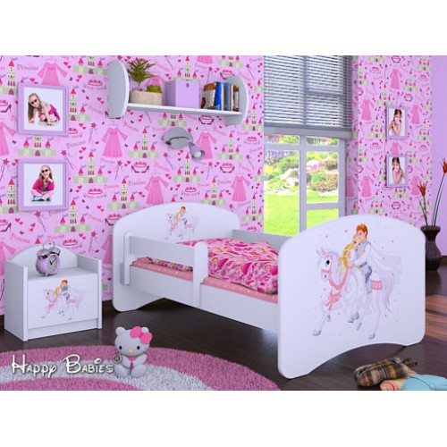 Dětská postel Happy Babies se zábranou Bílá Princ 160x80