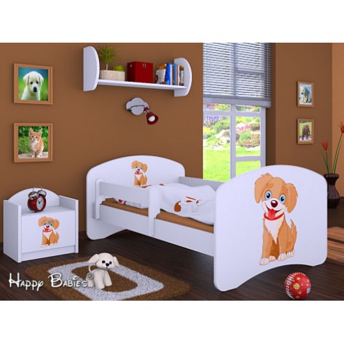 Dětská postel Happy Babies se zábranou Bílá hafík 180x90