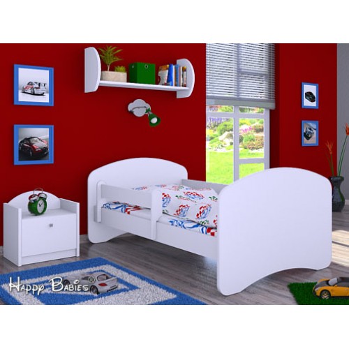Dětská postel Happy Babies se zábranou Bílá pro kluka 160x80