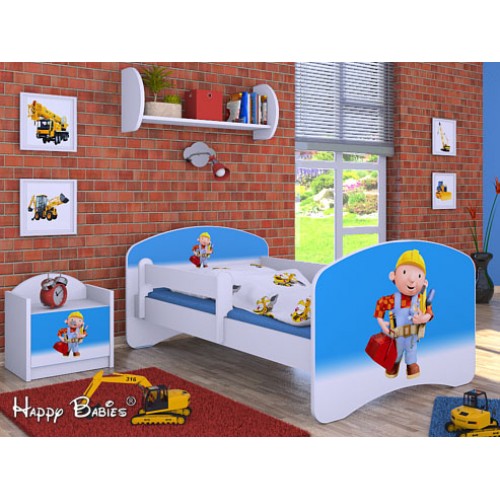 Dětská postel Happy Babies Bílá se zábranou Bořek 160x80