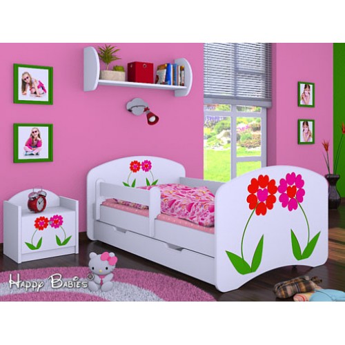 Dětská postel Happy Babies Duo Bílá s přistýlkou 14 200X90