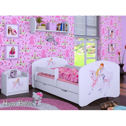 Dětská postel Happy Babies Duo Bílá s přistýlkou 43 180x90