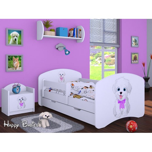 Dětská postel Happy Babies Duo Bílá s přistýlkou 44 180x90