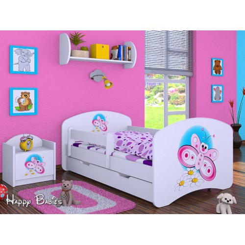 Dětská postel Happy Babies Duo Bílá s přistýlkou 49 180x90