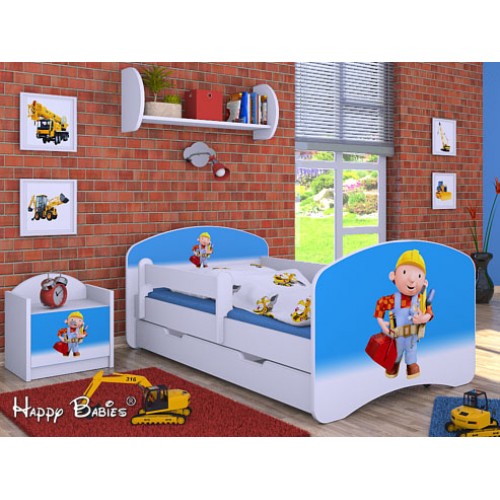 Dětská postel Happy Babies Duo Bílá s přistýlkou 55 180x90
