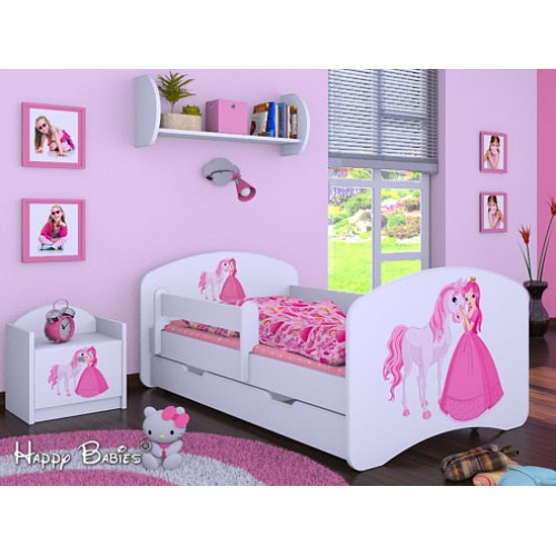 Dětská postel Happy Babies Duo Bílá s přistýlkou 56 180x90