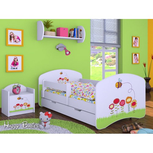 Dětská postel Happy Babies Duo Bílá s přistýlkou 72 200X90