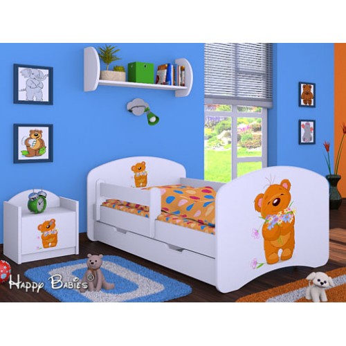 Dětská postel Happy Babies Duo Bílá s přistýlkou 82 180x90