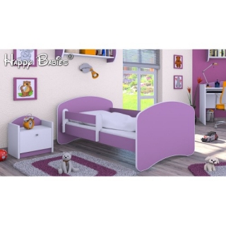 Dětská postel Happy Babies se zábranou Fialová 160x80