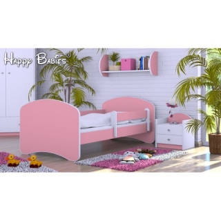 Dětská postel Happy Babies se zábranou Růžová 160x80