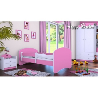 Dětská postel Happy Babies se zábranou Růžová 160x80