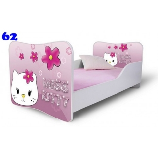 Dětská postel Adam Bílá miss Kitty růžová 160x80