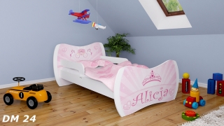 Dětská postel Dream Bílá vzor 24 140x70