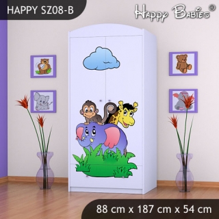 Dětská skříň Happy Babies Různé motivy Z08B