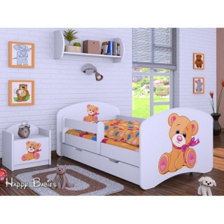 Dětská postel Happy Babies Duo Bílá s přistýlkou 01 180x90