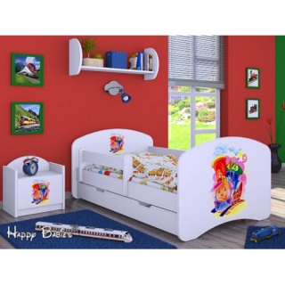 Dětská postel Happy Babies Duo Bílá s přistýlkou 05 200X90