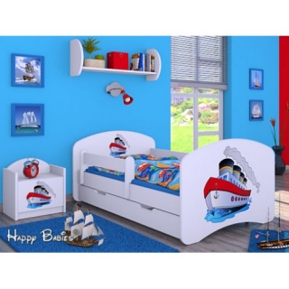 Dětská postel Happy Babies Duo Bílá s přistýlkou 21 180x90