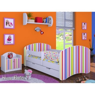 Dětská postel Happy Babies Duo Bílá s přistýlkou 42 200X90