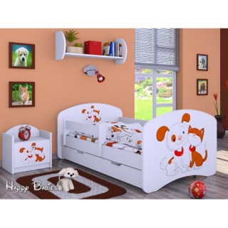 Dětská postel Happy Babies Duo Bílá s přistýlkou 64 180x90