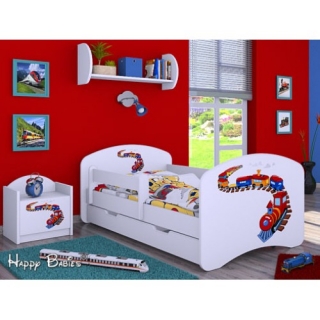 Dětská postel Happy Babies Duo Bílá s přistýlkou 66 180x90