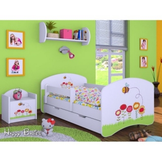 Dětská postel Happy Babies Duo Bílá s přistýlkou 72 180x90