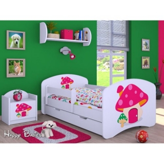 Dětská postel Happy Babies Duo Bílá s přistýlkou 73 180x90