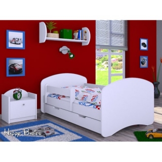 Dětská postel Happy Babies Duo Bílá s přistýlkou 77 180x90