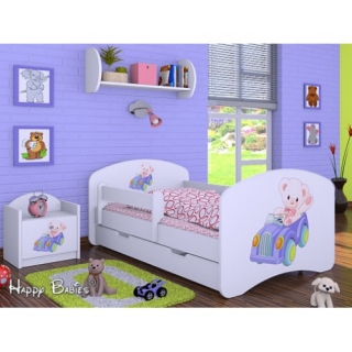 Dětská postel Happy Babies Duo Bílá s přistýlkou 78 200X90