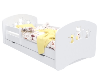 Dětská postel Design Kočky s úložným prostorem 140x70 